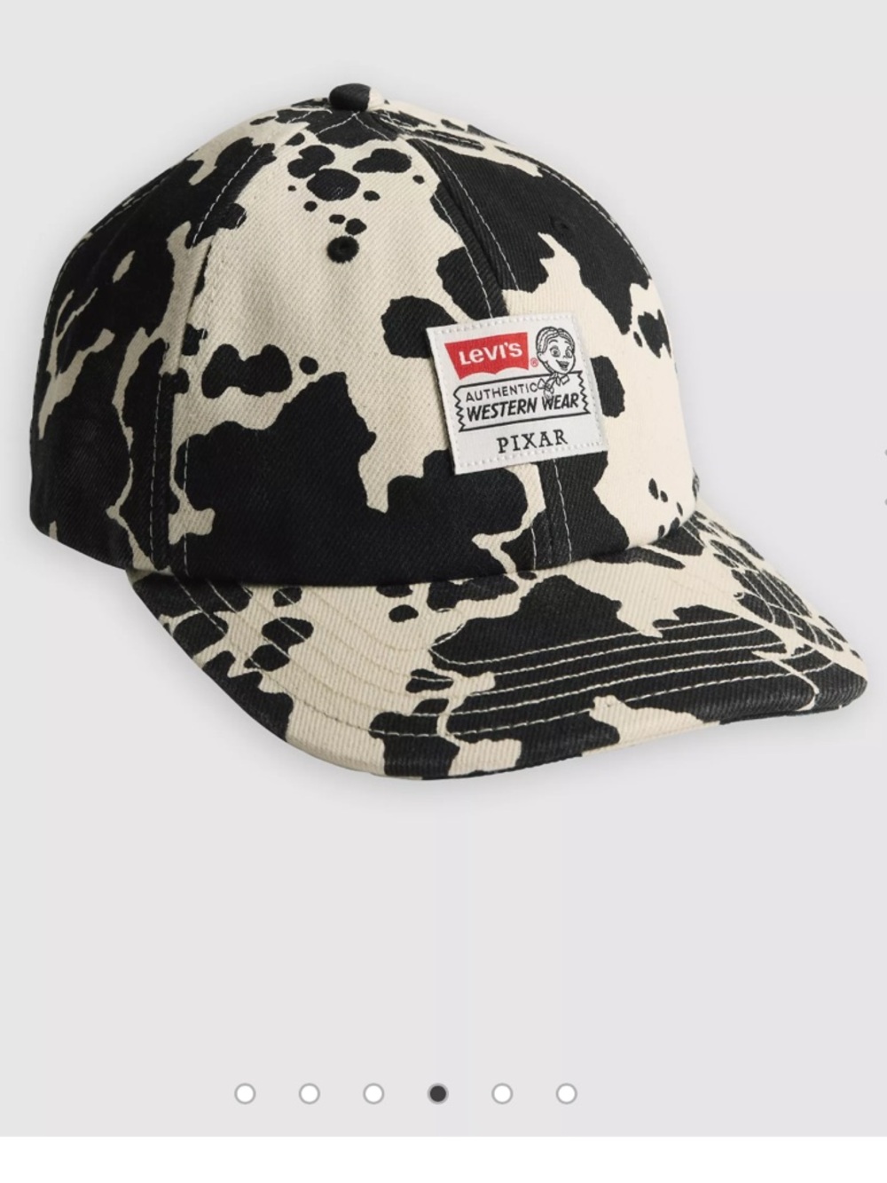 Levi's X Disney Cow Print Baseball Cap - Black & Cream
